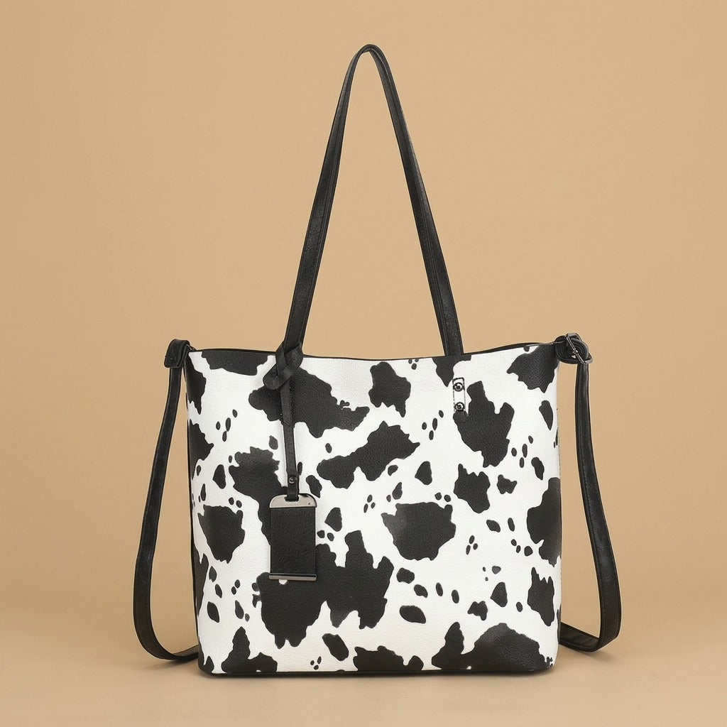 Tote Bag with Cow Print