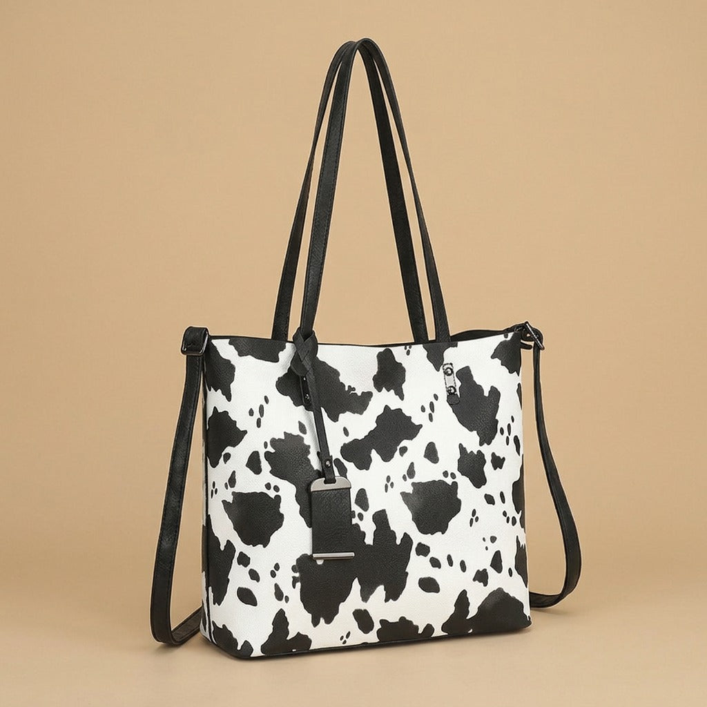 Tote Bag with Cow Print