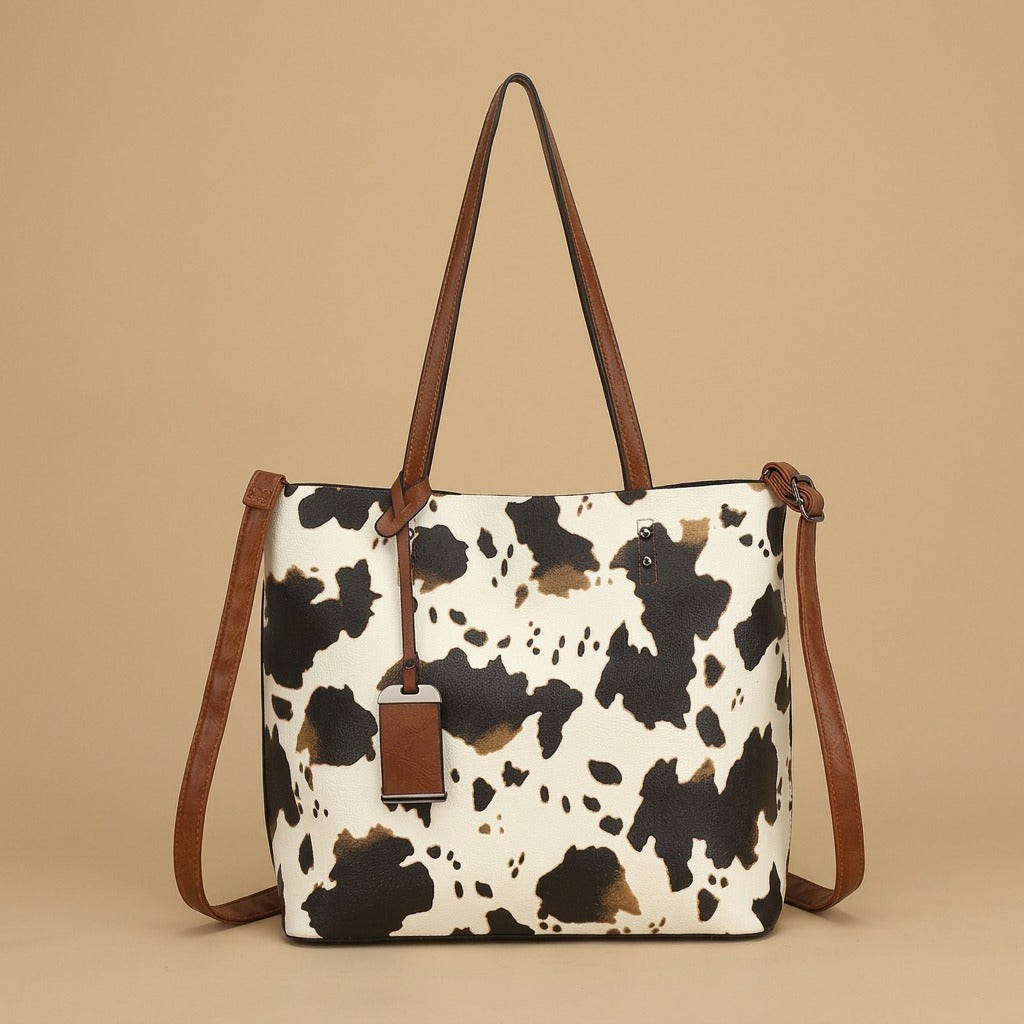 Tote Bag with Cow Print