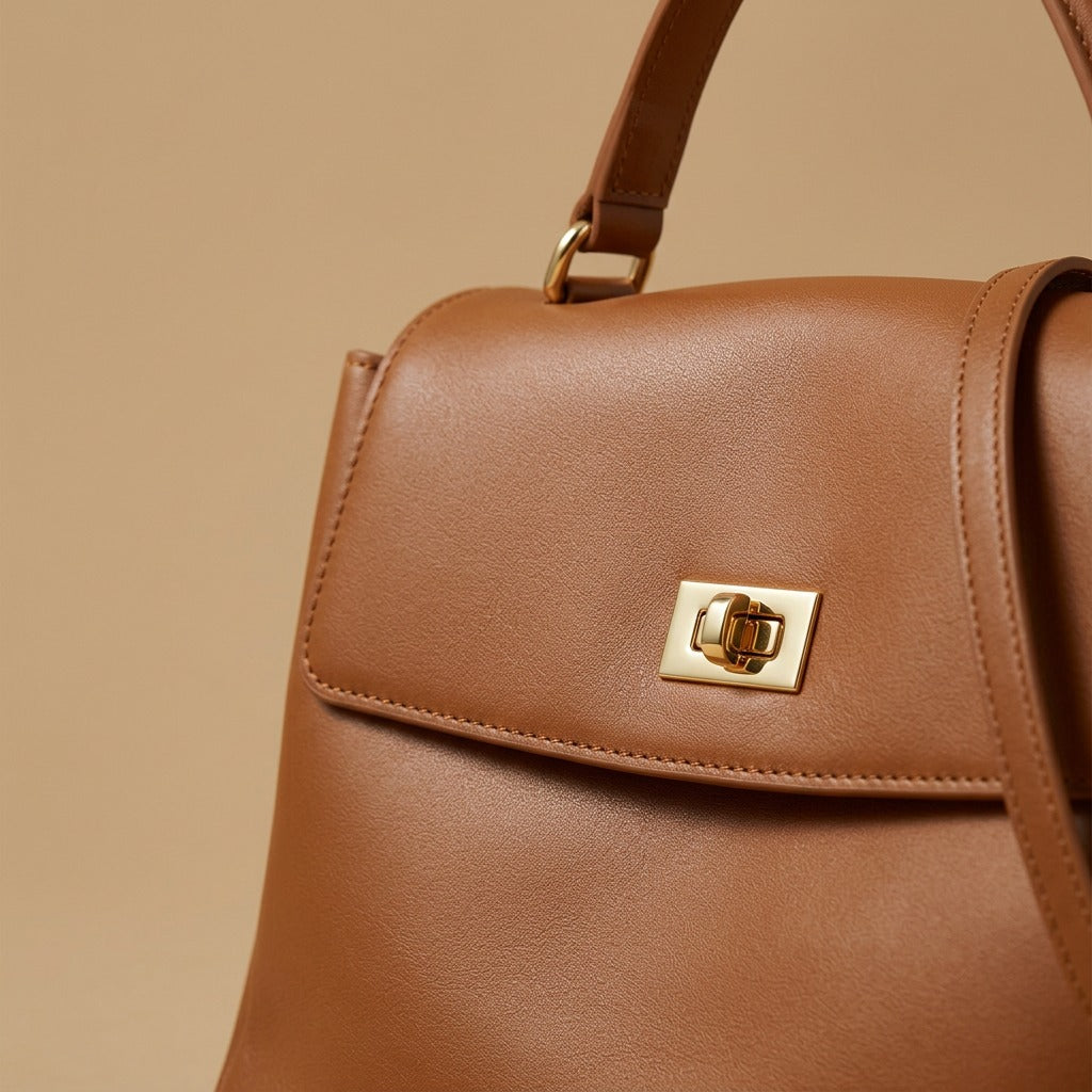 Shoulder Bag with Turn-Lock Clasp