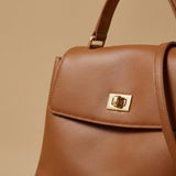 Shoulder Bag with Turn-Lock Clasp