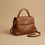 Shoulder Bag with Turn-Lock Clasp