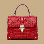 Top Handle Box Bag with Gold Clasp