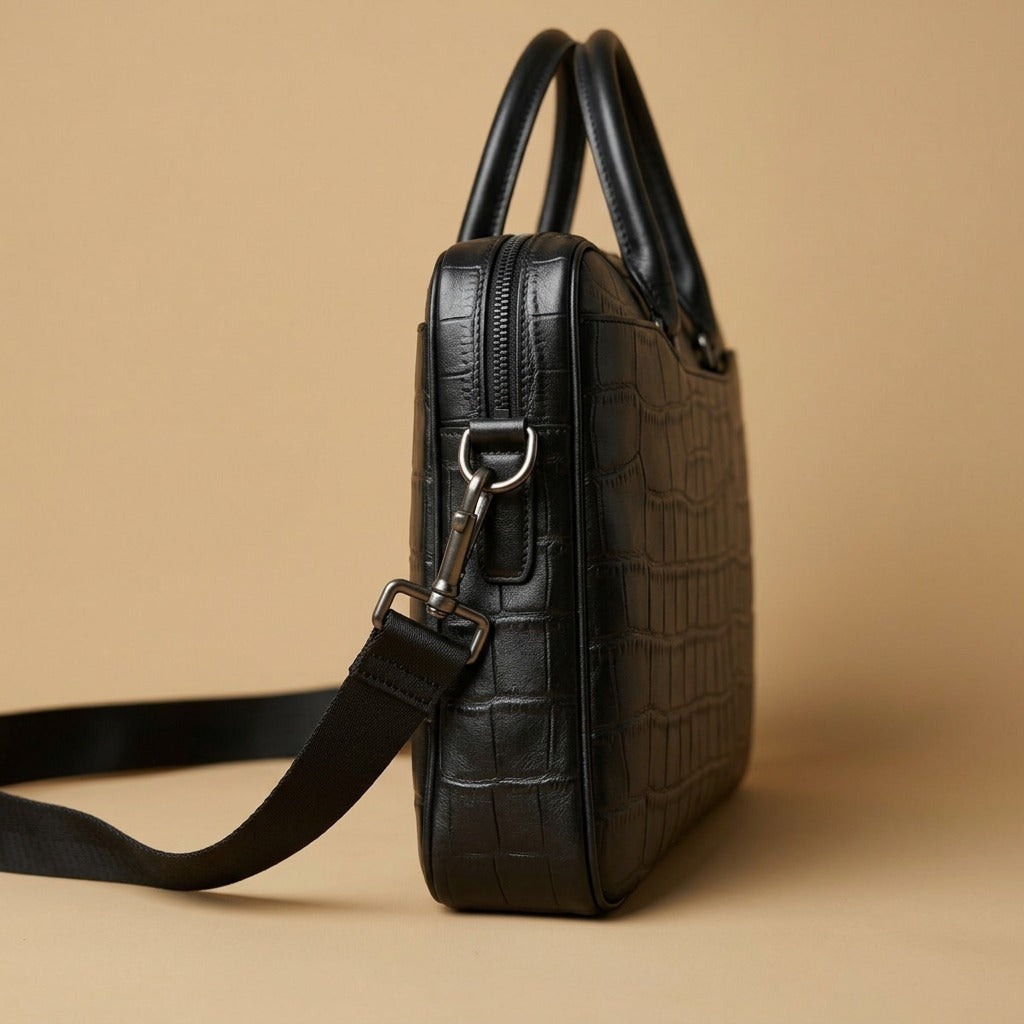 Tote Bag with Crocodile Pattern
