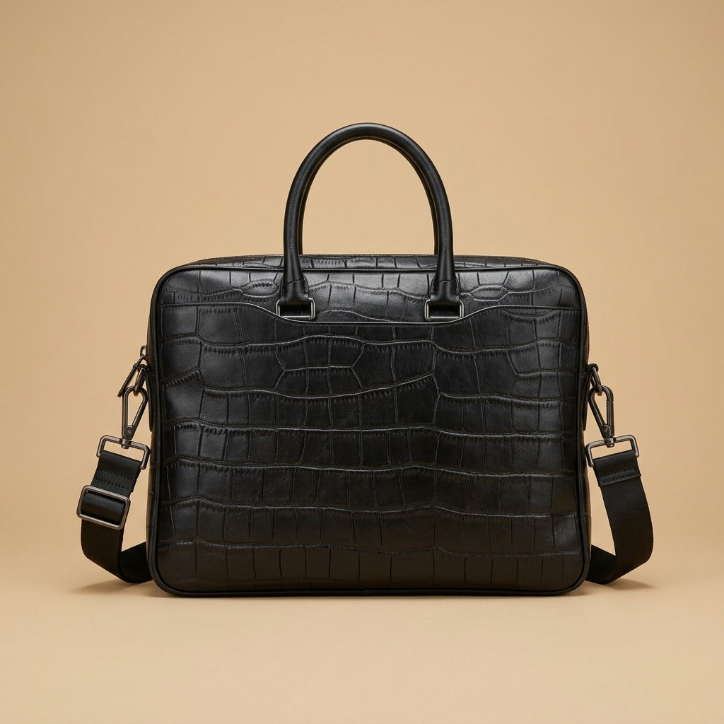Tote Bag with Crocodile Pattern