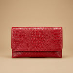 Clutch Bag with Crocodile Texture