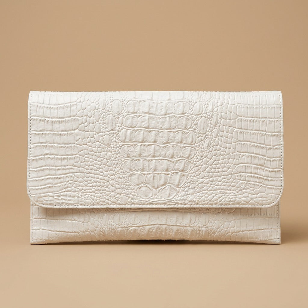 Clutch Bag with Crocodile Texture