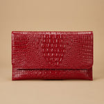 Clutch Bag with Crocodile Texture