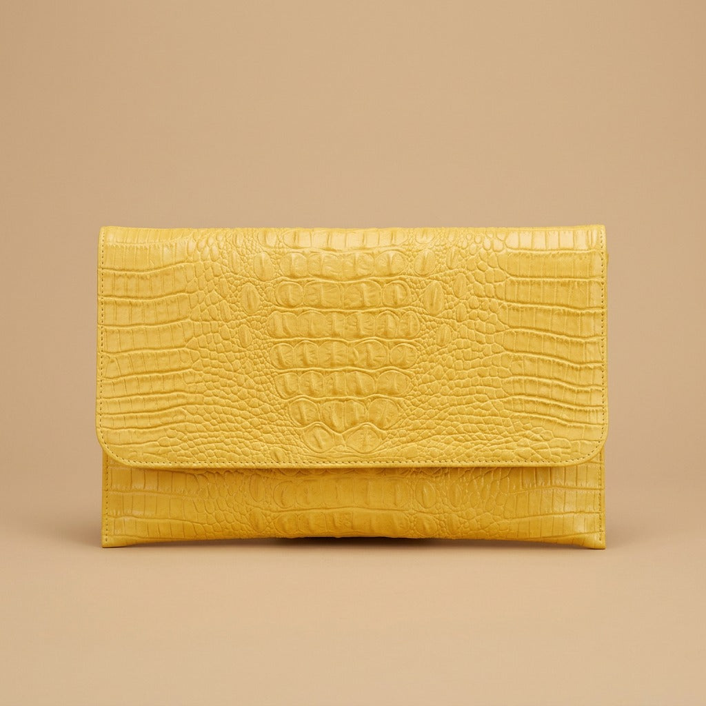 Clutch Bag with Crocodile Texture