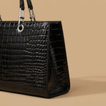 Tote Bag with Crocodile Embossing