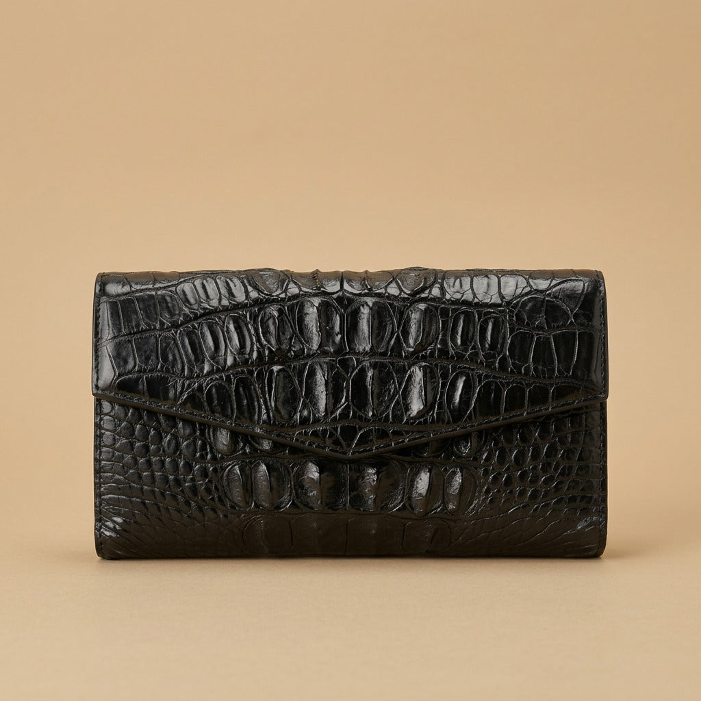 Wallet Clutch Bag with Crocodile Embossing