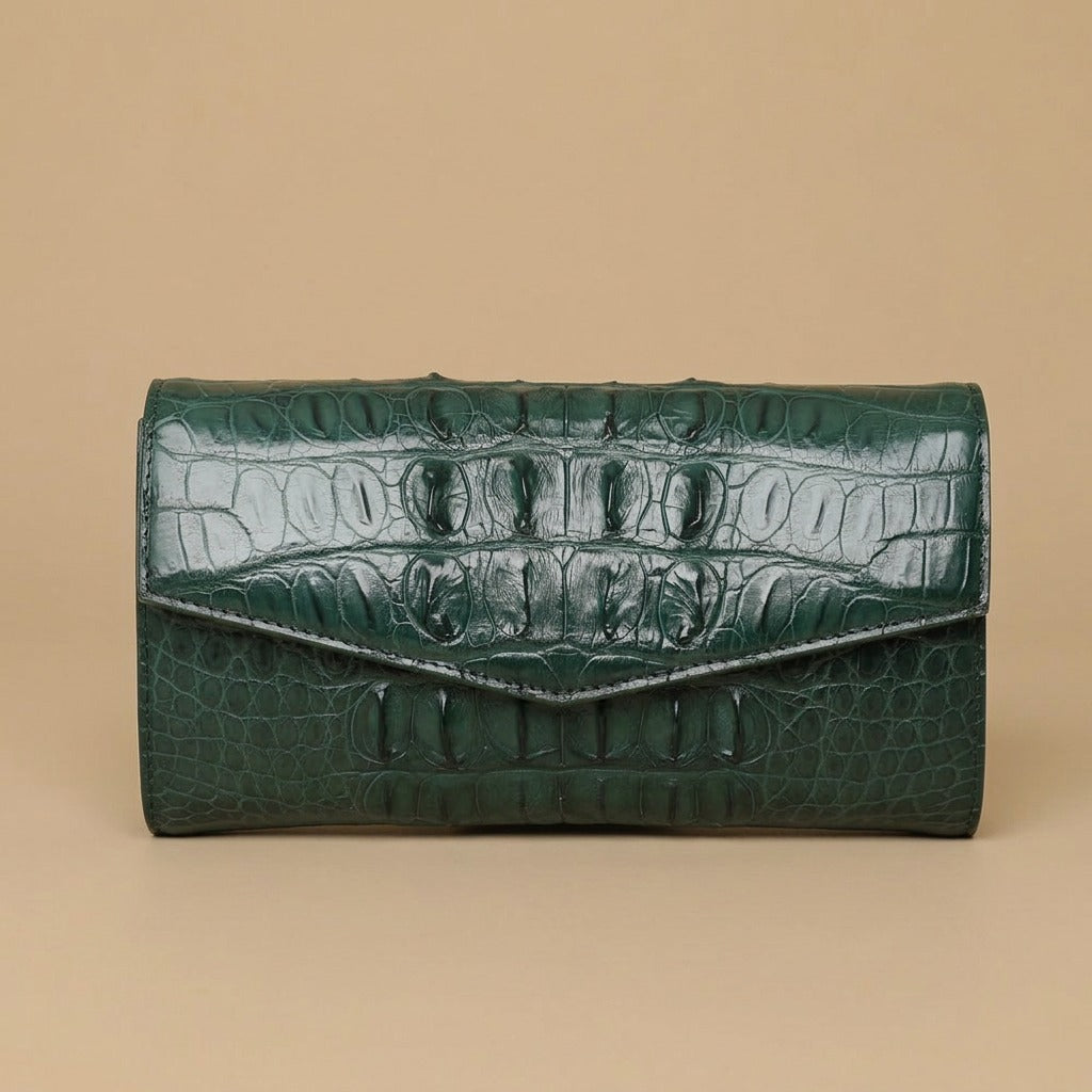 Wallet Clutch Bag with Crocodile Embossing
