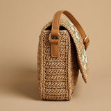 Crossbody Bag with Floral Crochet