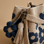 Tote Bag with Floral Crochet