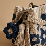 Tote Bag with Floral Crochet