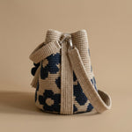 Tote Bag with Floral Crochet