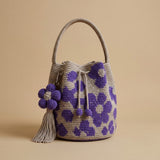 Tote Bag with Floral Crochet