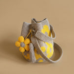 Tote Bag with Floral Crochet