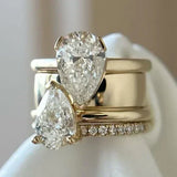 Double Teardrop Gold Ring