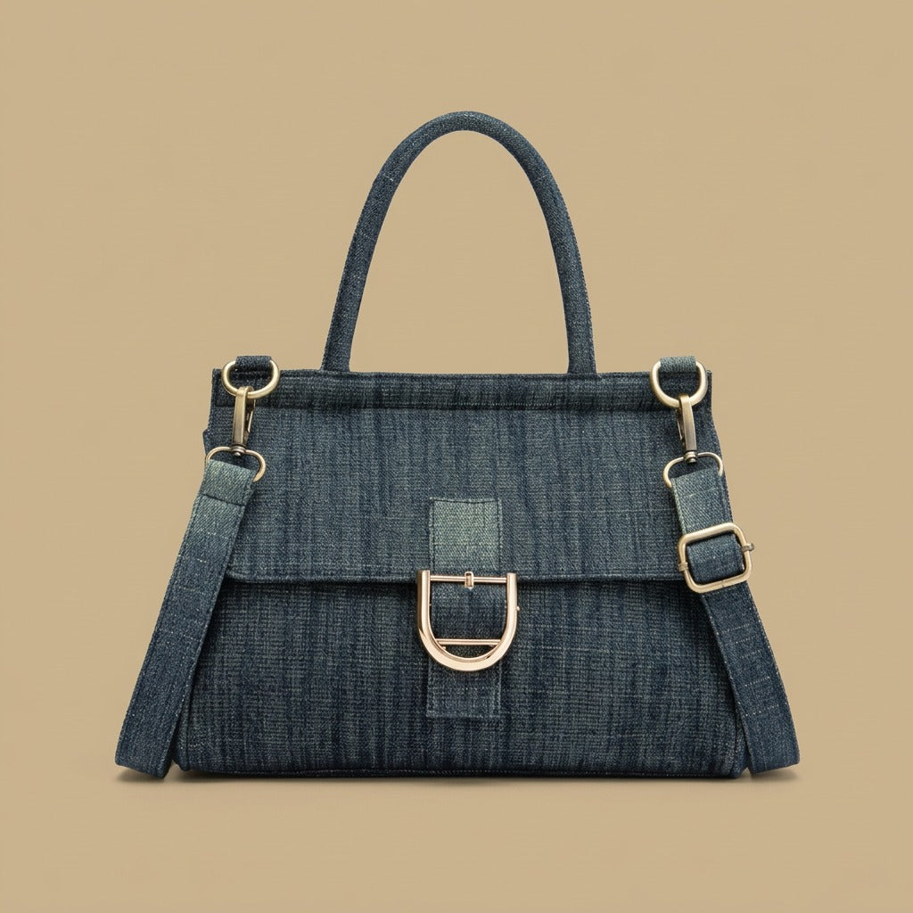 Tote Bag with D-Buckle Closure