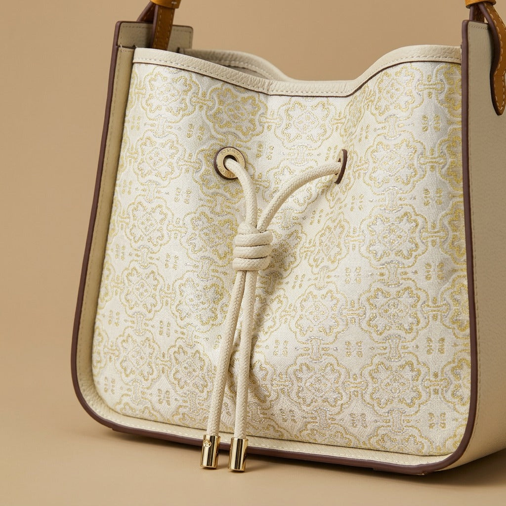 Shoulder Bag with Drawstring Detail