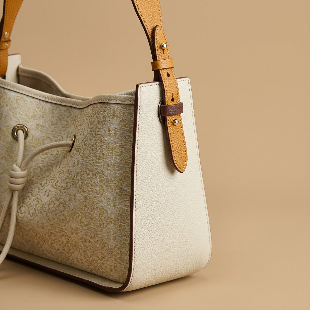 Shoulder Bag with Drawstring Detail