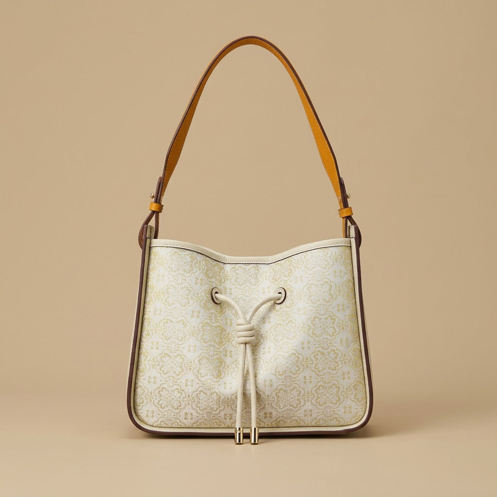 Shoulder Bag with Drawstring Detail