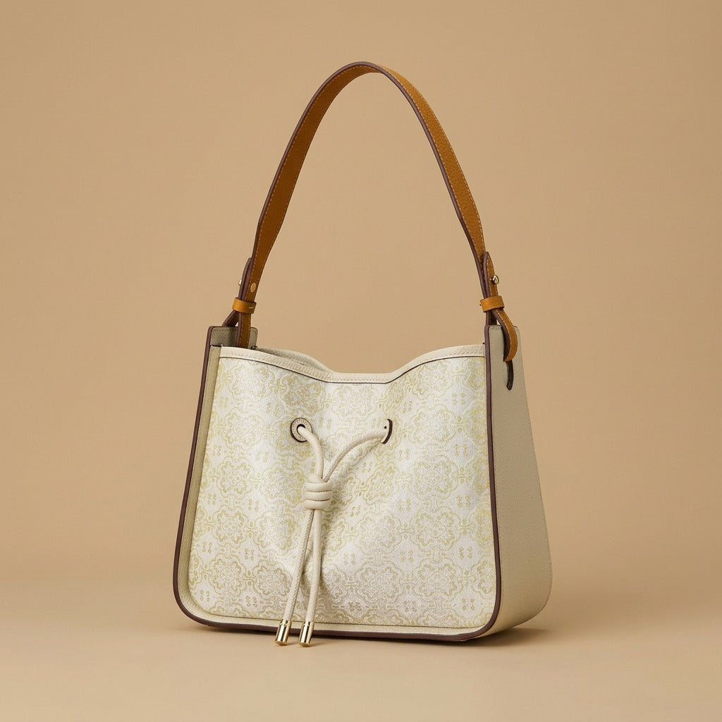 Shoulder Bag with Drawstring Detail