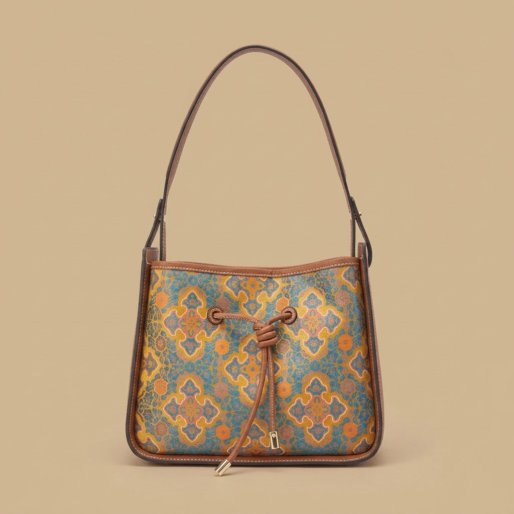 Shoulder Bag with Drawstring Detail