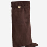 Lavista Suede Knee High Boots - Dark Brown