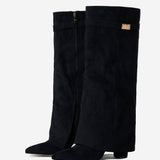 Lavista Suede Knee High Boots - Black