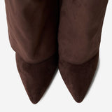 Lavista Suede Knee High Boots - Dark Brown