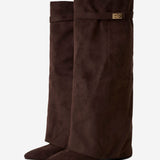 Lavista Suede Knee High Boots - Dark Brown