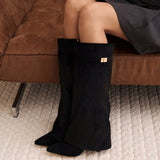 Lavista Suede Knee High Boots - Black