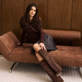 Lavista Suede Knee High Boots - Dark Brown