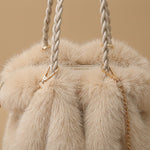 Shoulder Bag with Pleated Fur