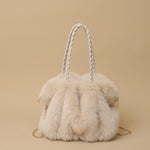 Shoulder Bag with Pleated Fur