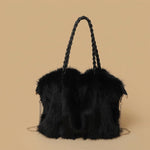 Shoulder Bag with Pleated Fur