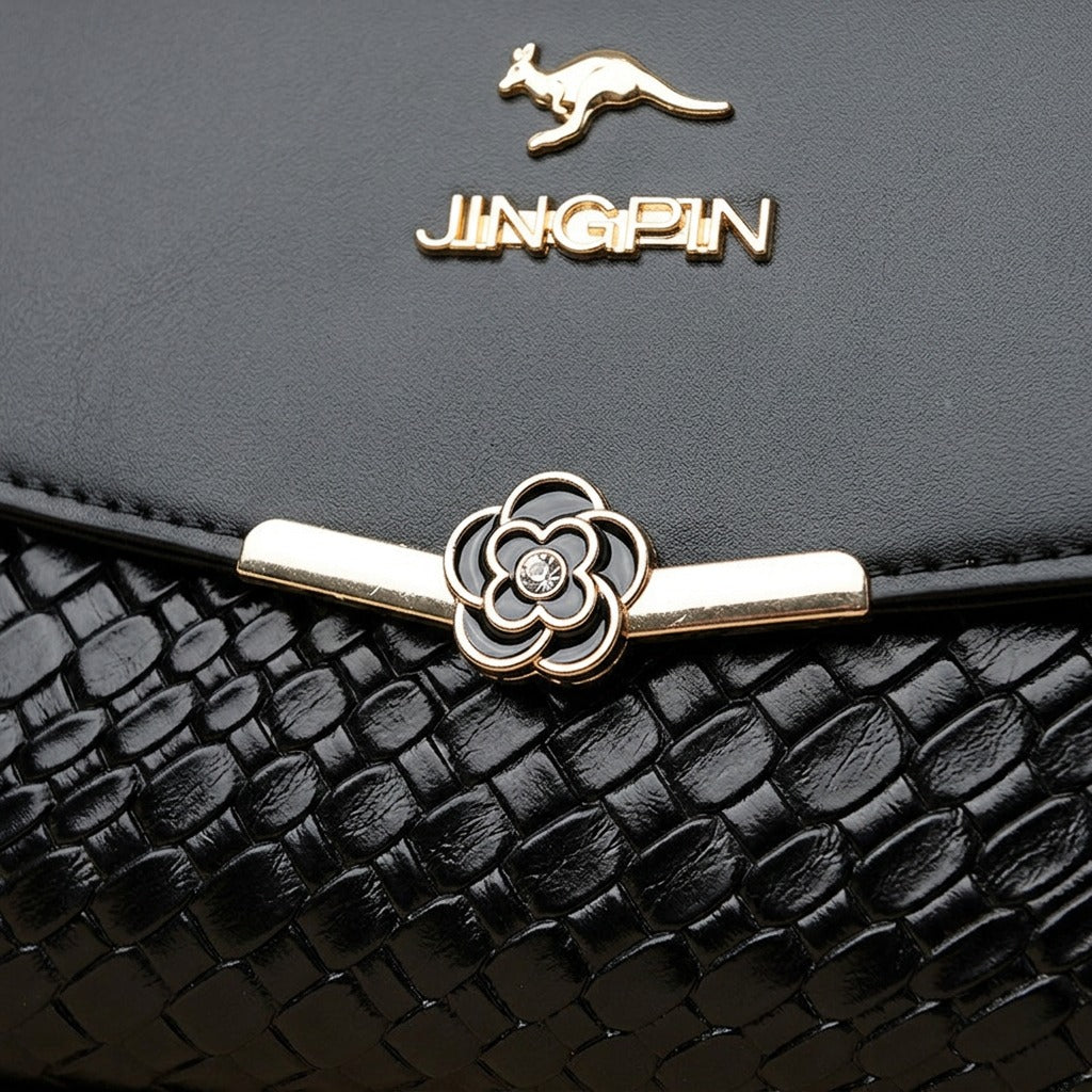 Shoulder Bag with Floral Clasp