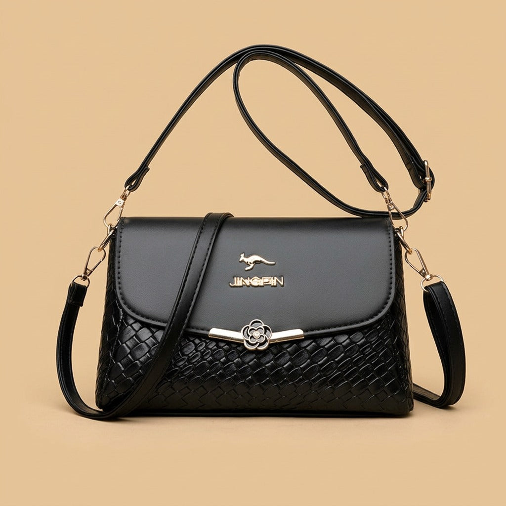 Shoulder Bag with Floral Clasp