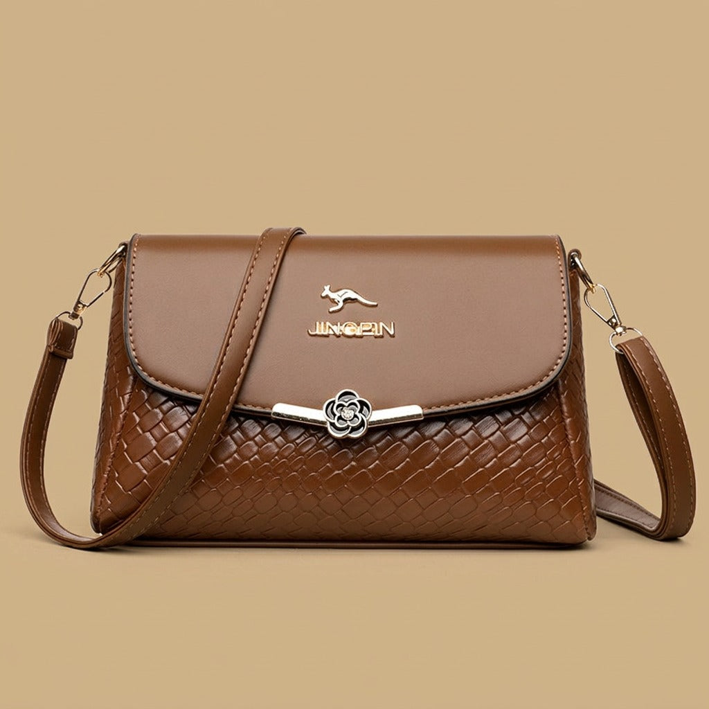 Shoulder Bag with Floral Clasp
