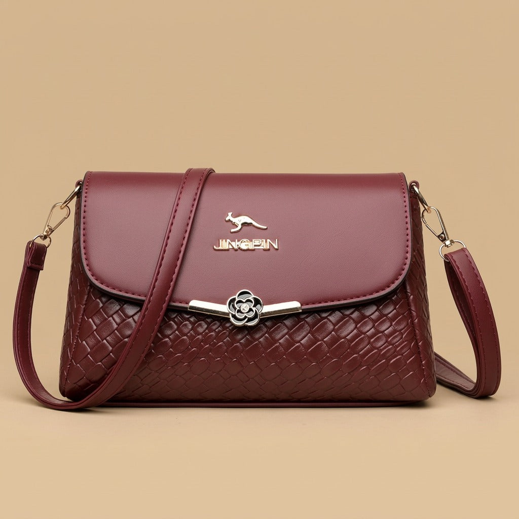 Shoulder Bag with Floral Clasp
