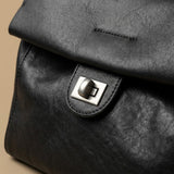 Top Handle Bag with Turn-Lock Flap