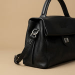 Top Handle Bag with Turn-Lock Flap