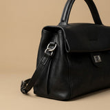 Top Handle Bag with Turn-Lock Flap