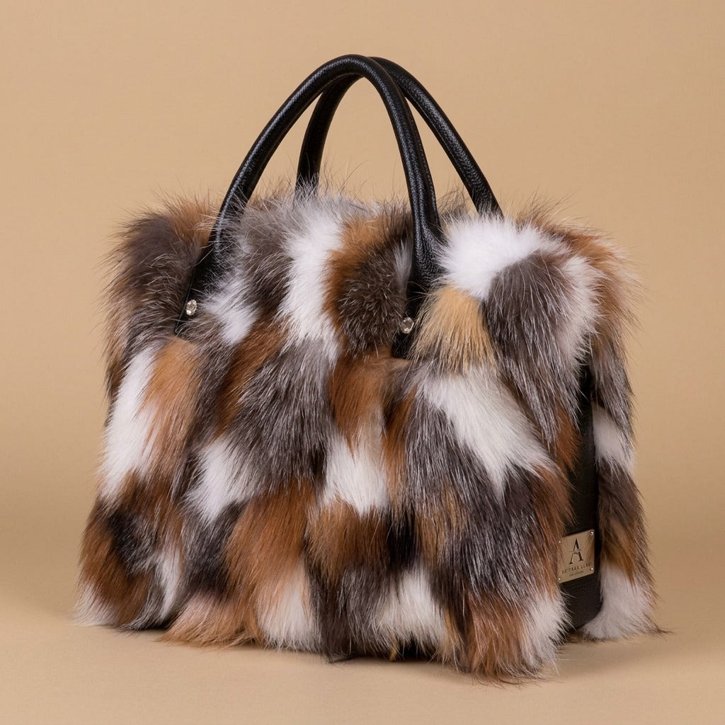 Tote Bag with Fur Finish