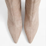 Mona suede knee-high boots - Beige