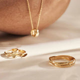 Triple Curve Gold Ring