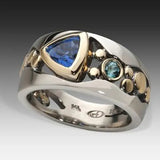 Triangular Blue Crystal Ring