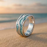 Blue Wave Silver Ring